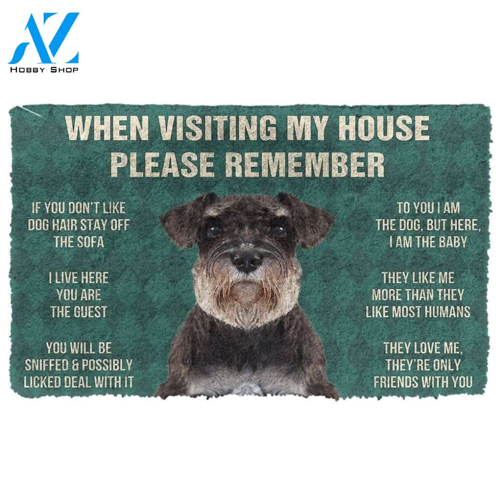 Gearhumans GearHuman 3D Please Remember Standard Schnauzer Dogs House Rules Doormat