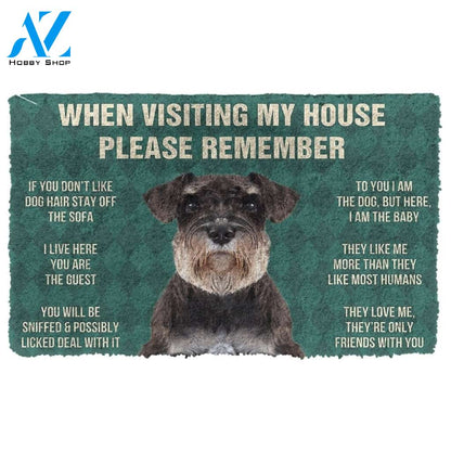 Gearhumans GearHuman 3D Please Remember Standard Schnauzer Dogs House Rules Doormat