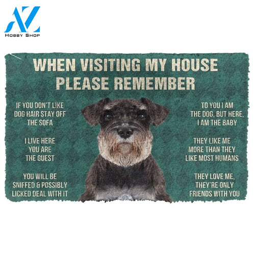 Gearhumans GearHuman 3D Please Remember Standard Schnauzer Dogs House Rules Doormat