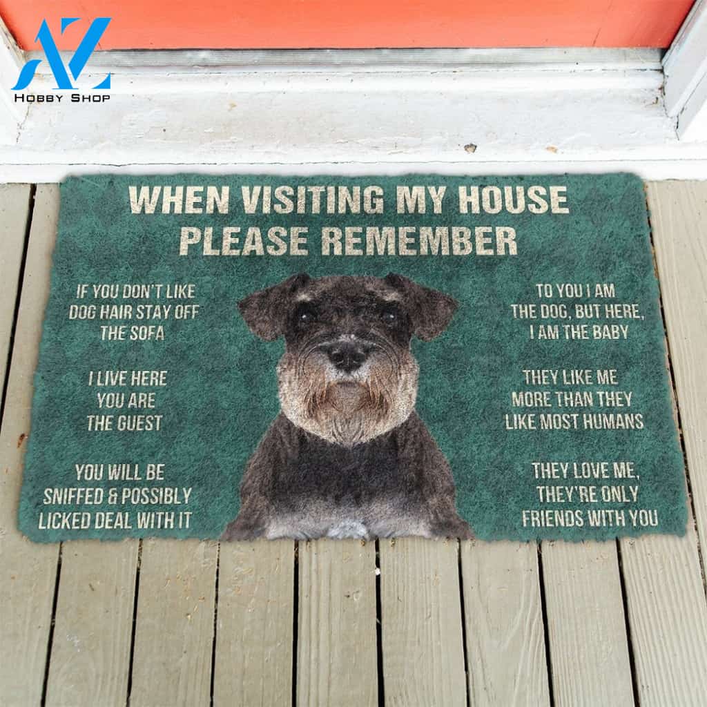 Gearhumans GearHuman 3D Please Remember Standard Schnauzer Dogs House Rules Doormat