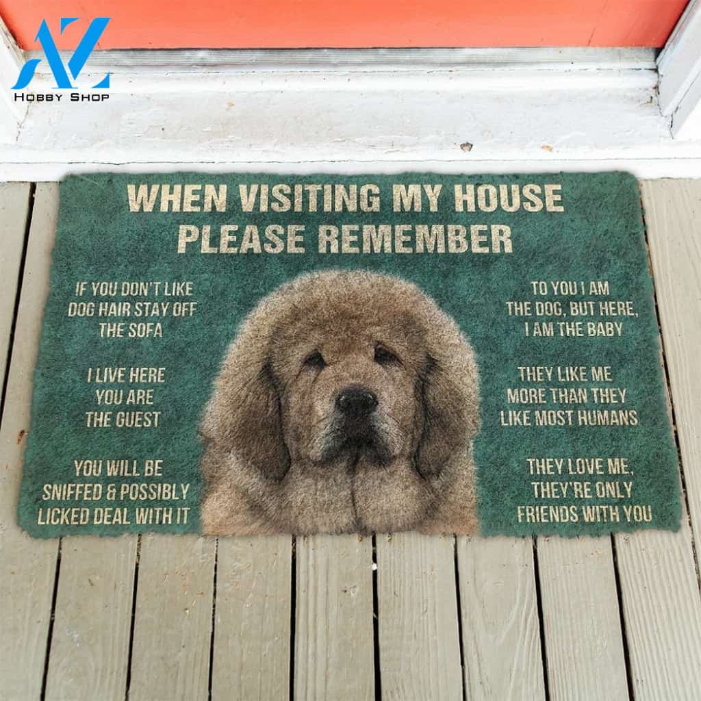 Gearhumans GearHuman 3D Please Remember Tibetan Mastiff Dogs House Rules Doormat