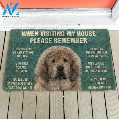 Gearhumans GearHuman 3D Please Remember Tibetan Mastiff Dogs House Rules Doormat