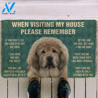 Gearhumans GearHuman 3D Please Remember Tibetan Mastiff Dogs House Rules Doormat