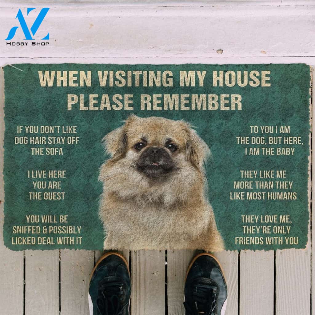 Gearhumans GearHuman 3D Please Remember Tibetan Spaniel Dogs House Rules Doormat