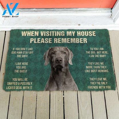 Gearhumans Gearhuman 3D Please Remember Weimaraner House Rules Custom Doormat