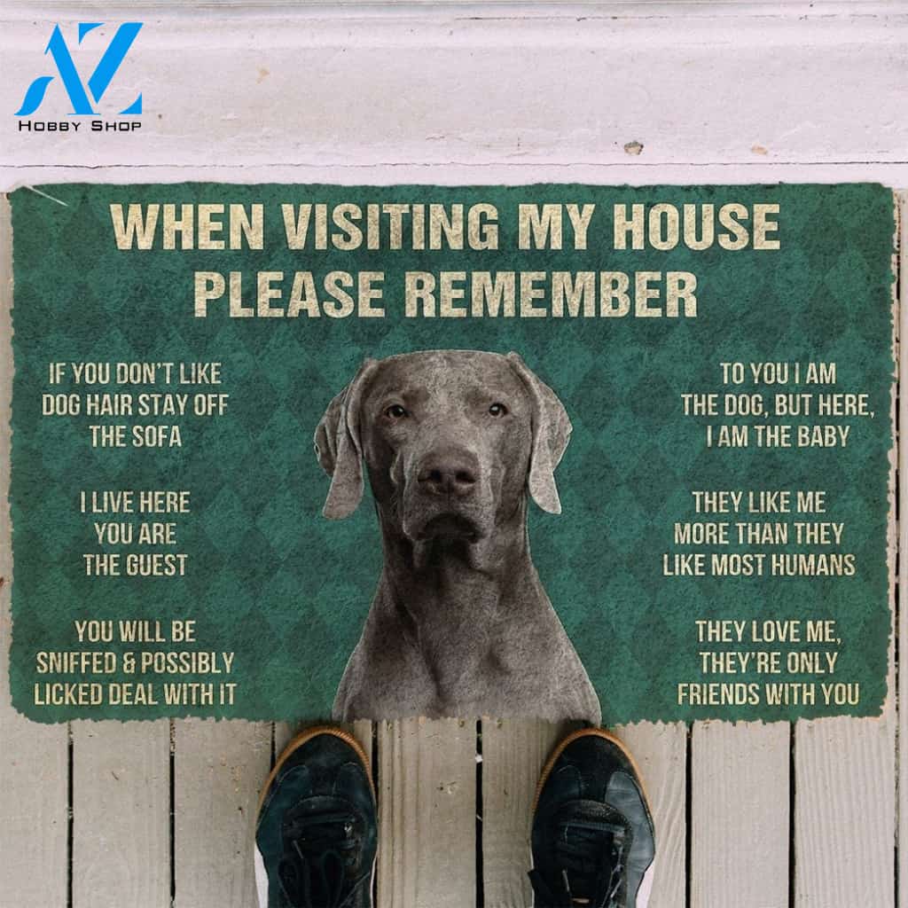 Gearhumans Gearhuman 3D Please Remember Weimaraner House Rules Custom Doormat