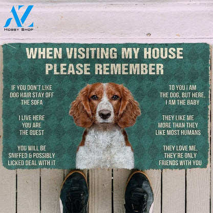 Gearhumans GearHuman 3D Please Remember Welsh Springer Spaniel Dogs House Rules Doormat