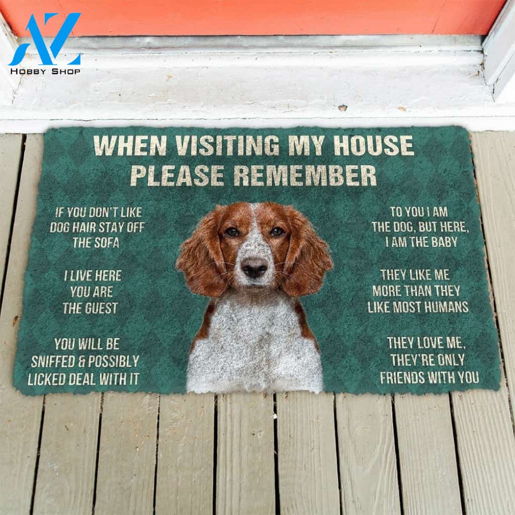 Gearhumans GearHuman 3D Please Remember Welsh Springer Spaniel Dogs House Rules Doormat