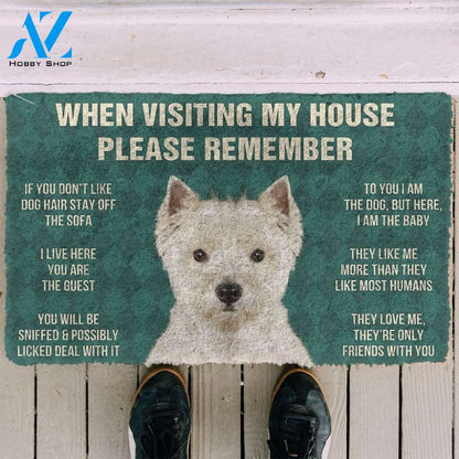 Gearhumans GearHuman 3D Please Remember West Highland White Terrier Dogs House Rules Doormat