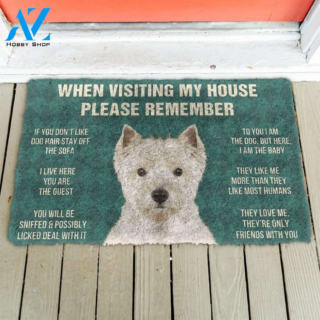 Gearhumans GearHuman 3D Please Remember West Highland White Terrier Dogs House Rules Doormat