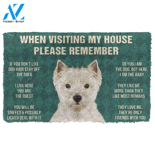 Gearhumans GearHuman 3D Please Remember West Highland White Terrier Dogs House Rules Doormat