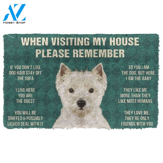 Gearhumans GearHuman 3D Please Remember West Highland White Terrier Dogs House Rules Doormat