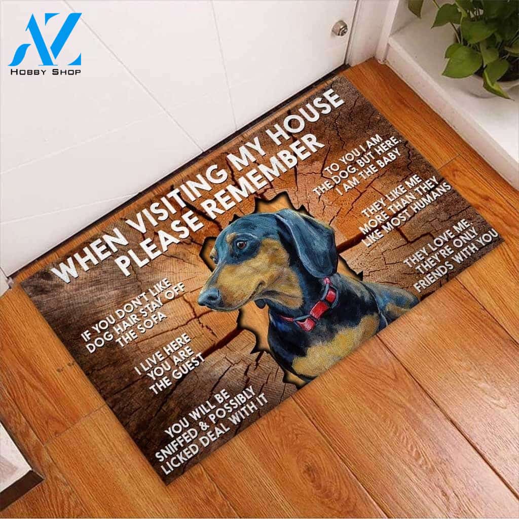 Please Remember When Visiting My Home Dog Doormat Welcome Mat House Warming Gift Home Decor Gift for Dog Lovers Funny Doormat Gift Idea