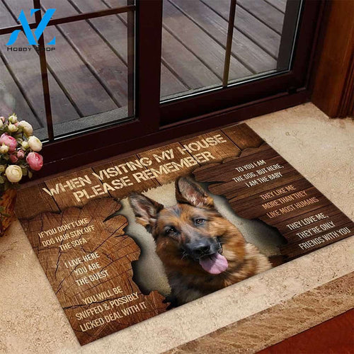 Please Remember When Visiting My Home German Shepherd dog Doormat | Welcome Mat | House Warming Gift