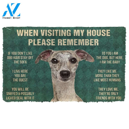 Gearhumans GearHuman 3D Please Remember Whippet Dogs House Rules Doormat