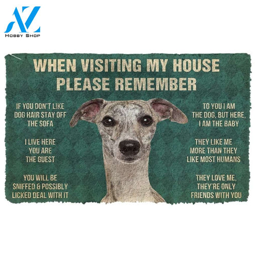 Gearhumans GearHuman 3D Please Remember Whippet Dogs House Rules Doormat