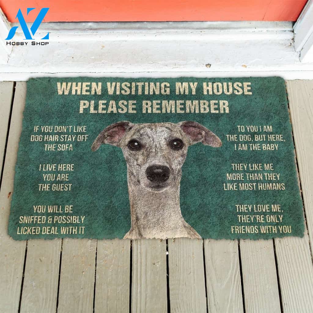 Gearhumans GearHuman 3D Please Remember Whippet Dogs House Rules Doormat