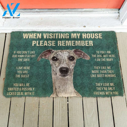 Gearhumans GearHuman 3D Please Remember Whippet Dogs House Rules Doormat