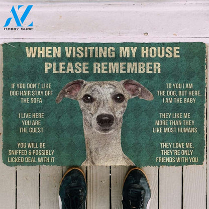 Gearhumans GearHuman 3D Please Remember Whippet Dogs House Rules Doormat