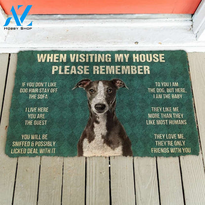 Gearhumans Gearhuman 3D Please Remember Whippet House Rules Custom Doormat