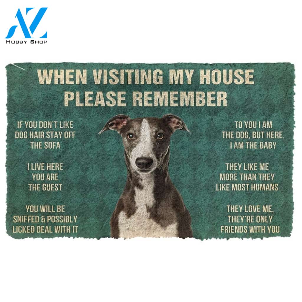 Gearhumans Gearhuman 3D Please Remember Whippet House Rules Custom Doormat
