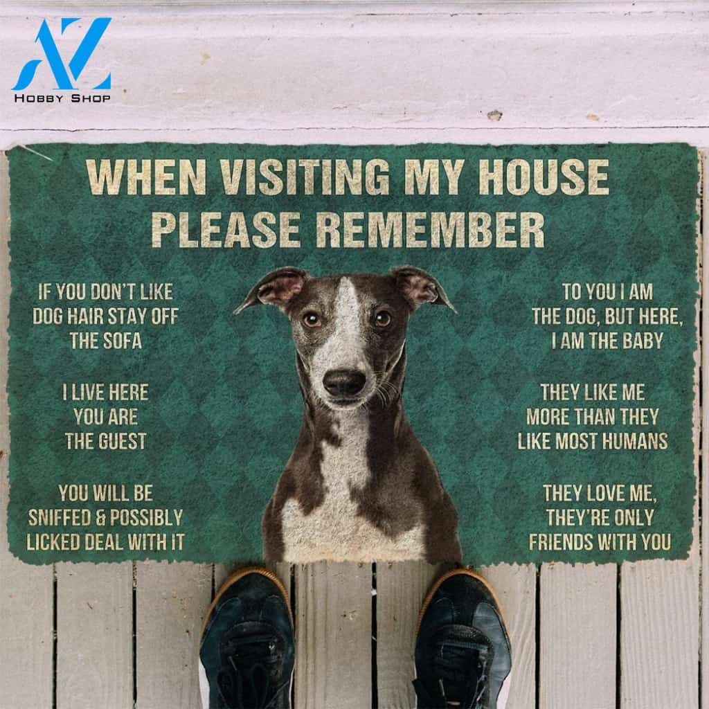 Gearhumans Gearhuman 3D Please Remember Whippet House Rules Custom Doormat