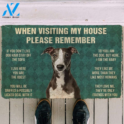 Gearhumans Gearhuman 3D Please Remember Whippet House Rules Custom Doormat
