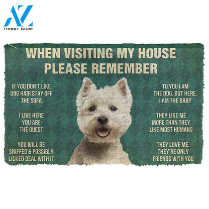 Gearhumans GearHuman 3D Please Remember White Terrier Dog's House Rules Doormat