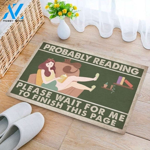 Please Wait For Me To Finish This Page Reading Doormat Indoor And Outdoor Mat Entrance Rug Sweet Home Decor Housewarming Gift Gift For Friend Family Stem Feminist