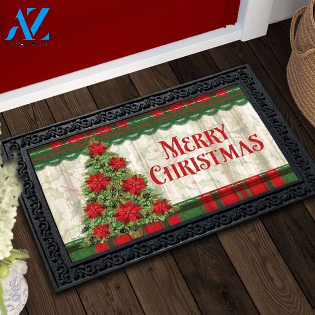Poinsettia Tree Doormat Doormat - 18" x 30"