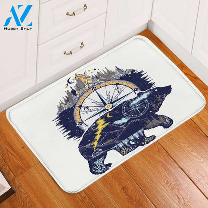 Polar Bear Compass Door Mat