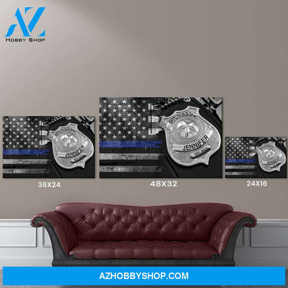 Police Badge Names Premium Canvas