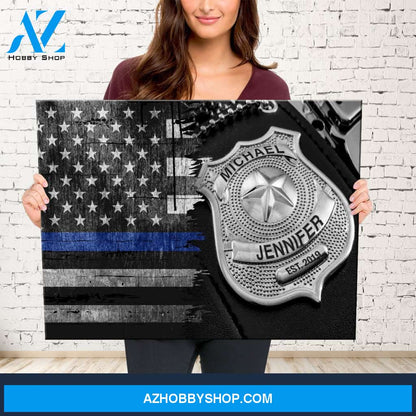 Police Badge Names Premium Canvas