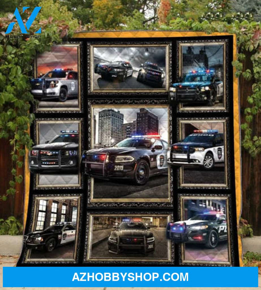 Police Blanket, Police Car Gift Fleece Blanket