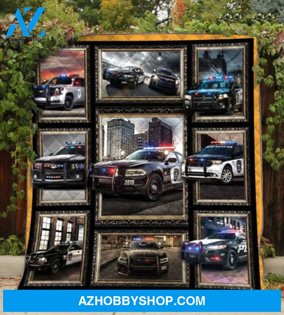 Police Blanket, Police Car Gift Fleece Blanket