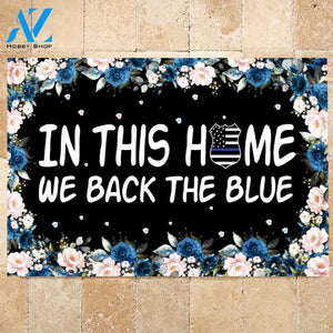 Police Doormat In This Home We Back The Blue | Welcome Mat | House Warming Gift | Christmas Gift Decor