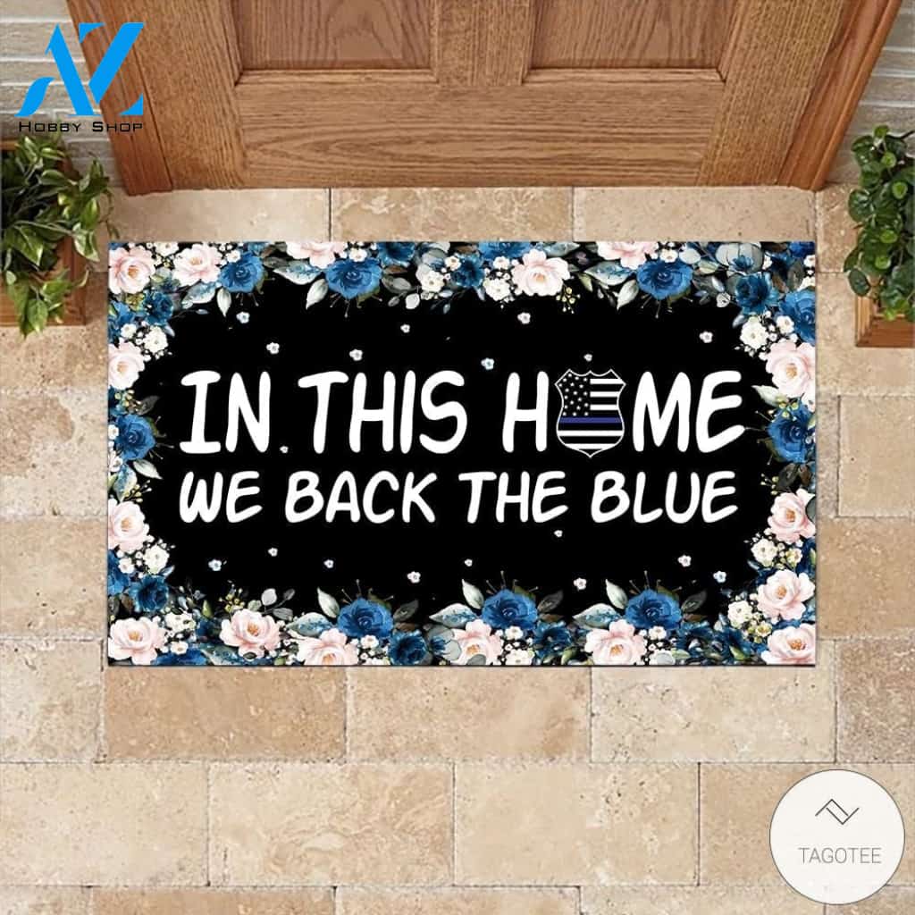 Police In This House We Back The Blue Doormat