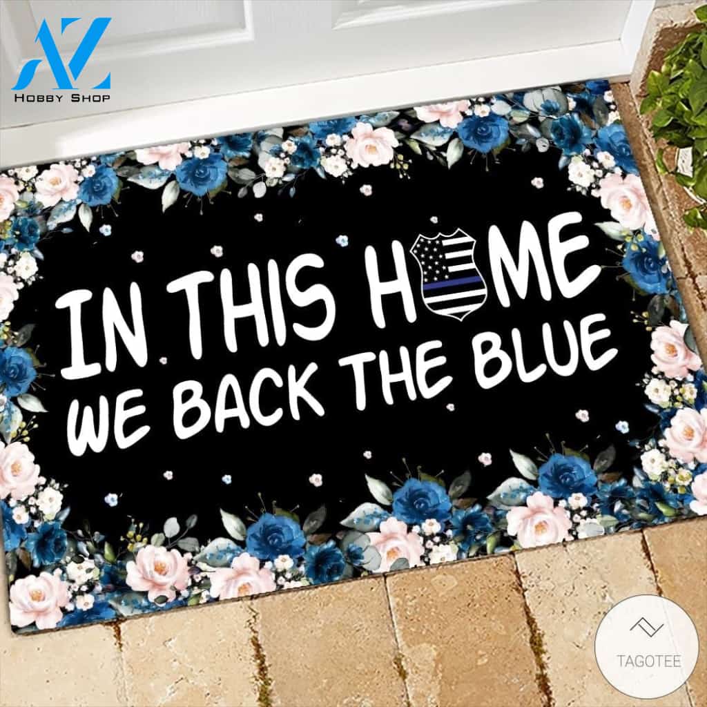 Police In This House We Back The Blue Doormat