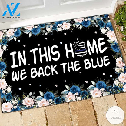 Police In This House We Back The Blue Doormat