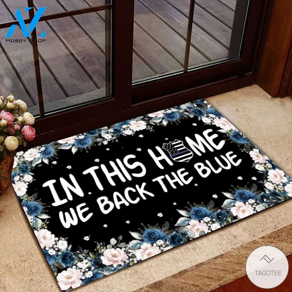 Police In This House We Back The Blue Doormat