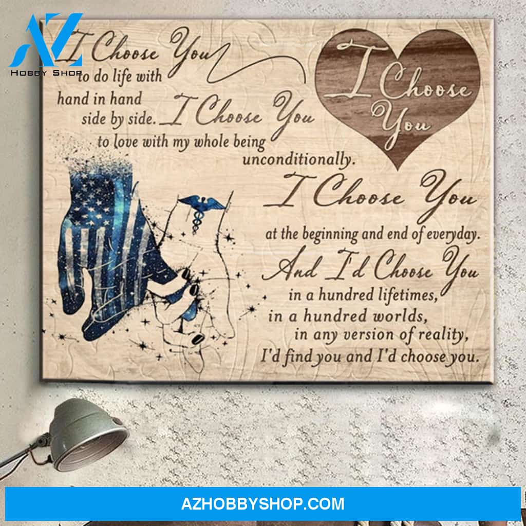 Police Love Nurse Couple Canvas Gift For Wife For Husband
