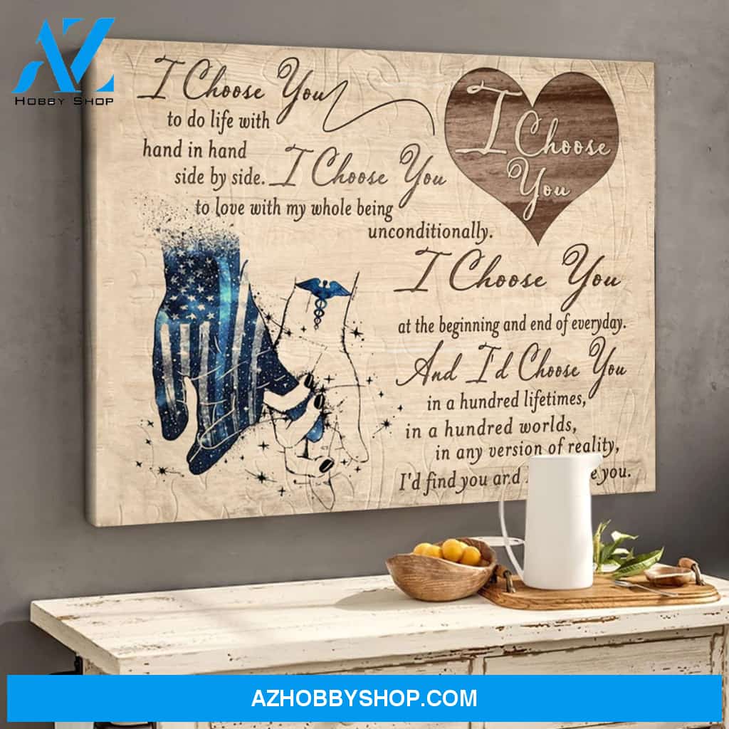 Police Love Nurse Couple Canvas Gift For Wife For Husband
