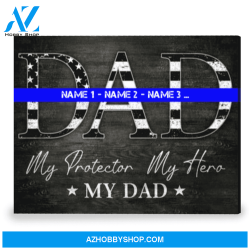 Police Officer Gift Police Dad Gift Thin Blue Line Gift For Him Canvas Print