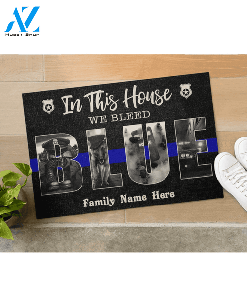 Police We Bleed Blue Doormat