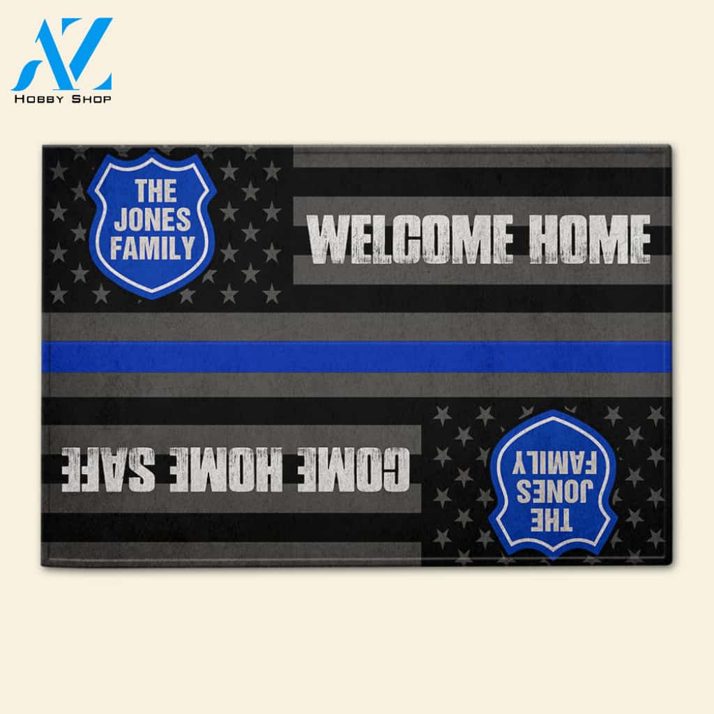 Police Welcome Home - Personalized Doormat