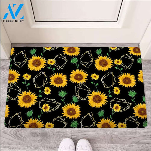 Polygonal Sunflower Door Mat