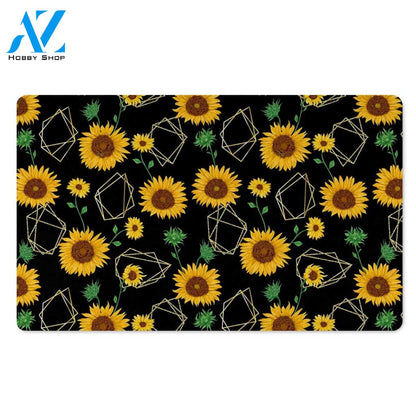 Polygonal Sunflower Door Mat