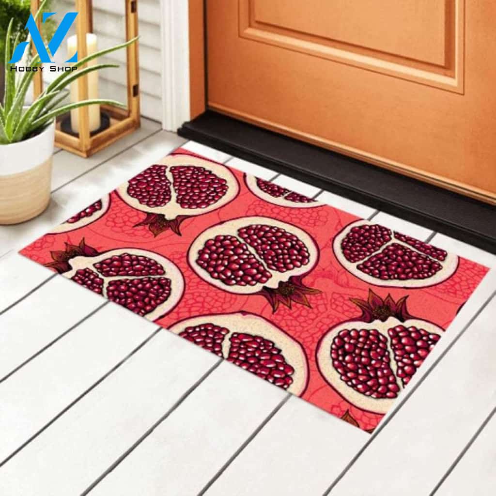 Pomegranate Fruit Doormat Welcome Mat Housewarming Gift Home Decor Funny Doormat Gift Idea For Fruit Lovers Gift For Friend Gift For Family