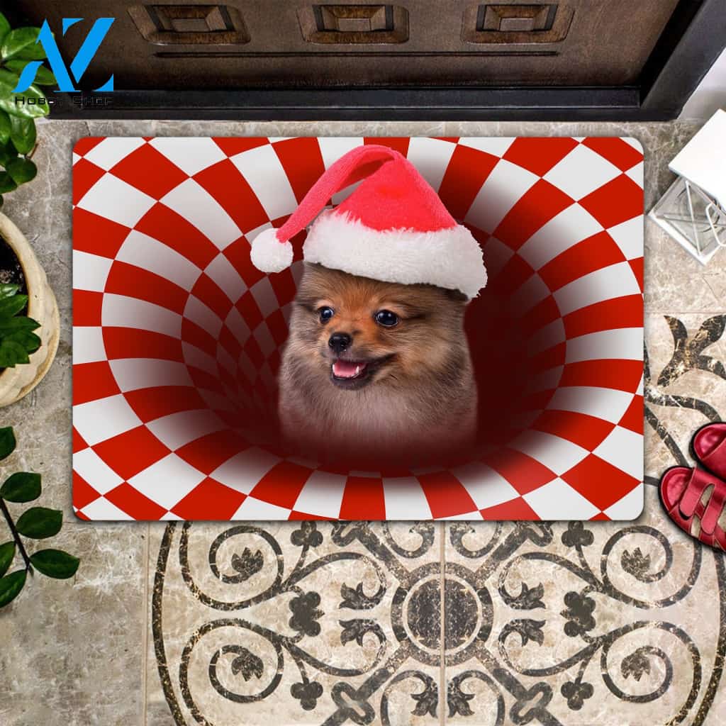 Pomeranian Christmas - Dog Doormat | Welcome Mat | House Warming Gift | Christmas Gift Decor