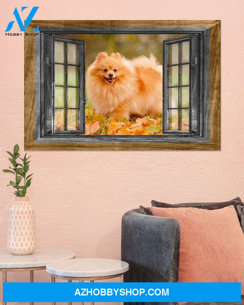 Pomeranian Window Gift For Dog Mom Canvas And Poster Wall Decor Visual Art Mother's Day Gift